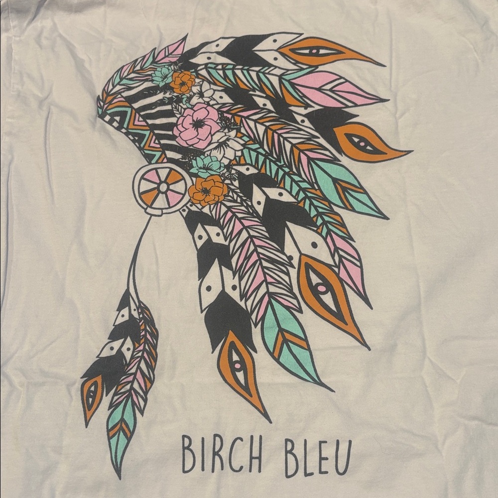 Birch Bleu White T Shirt